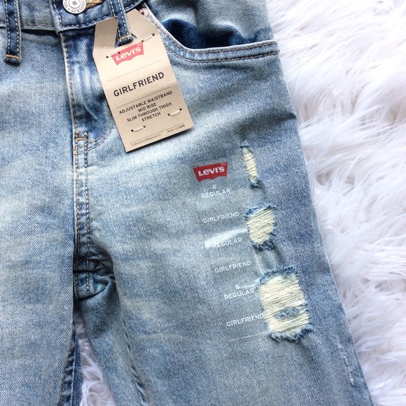🎈SALE🎈NWT Levi’s Girl’s Distressed Girlfriend Skinny - Picture 5 of 6